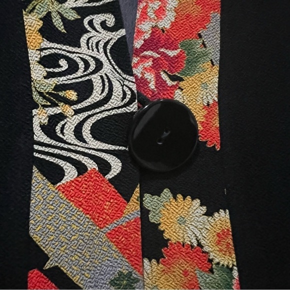 Soft Surroundings Small Open Front Abstract Print Trim Sweater Top Y2 - Picture 6 of 6